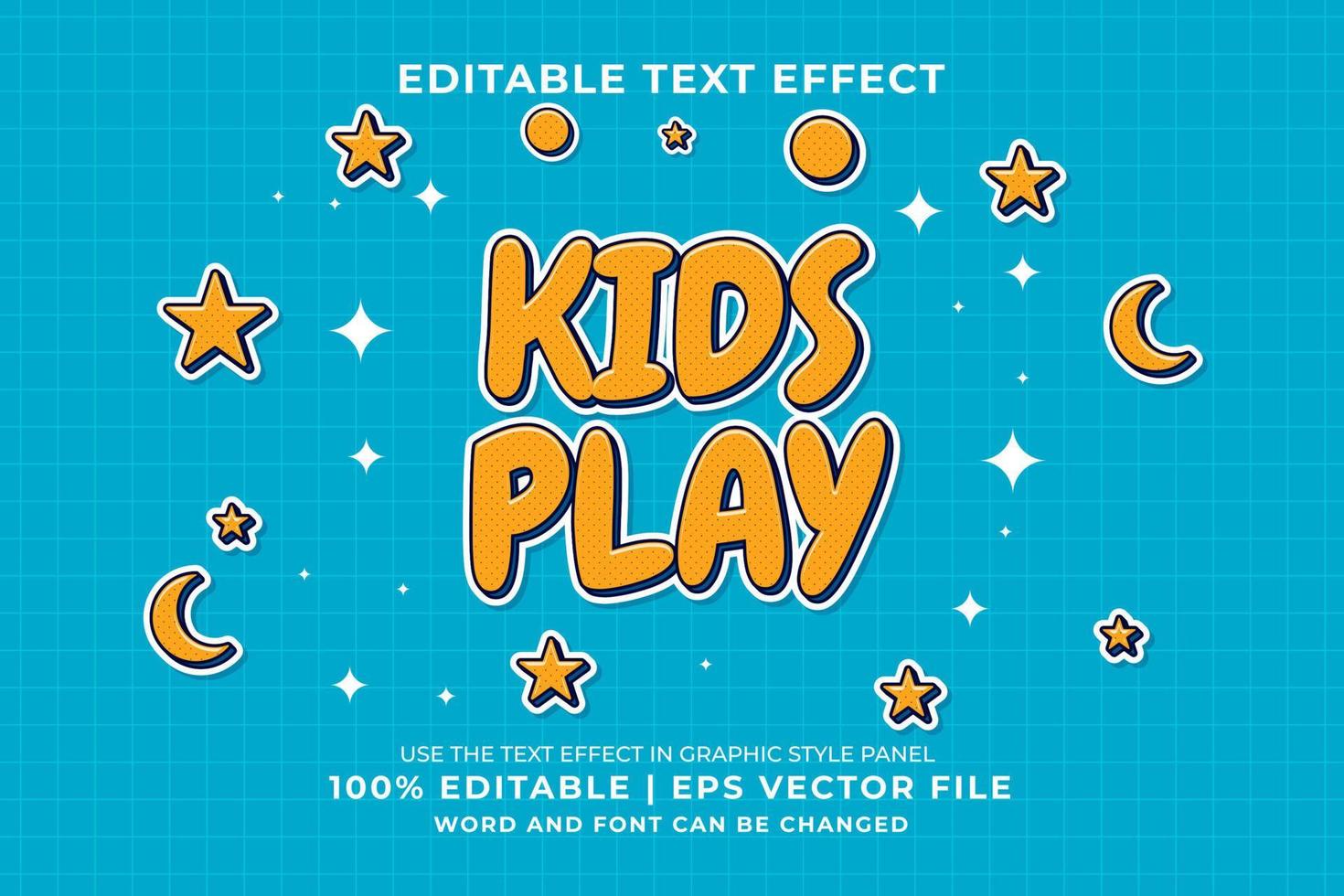 Editable text effect - kids play Cartoon template style premium vector