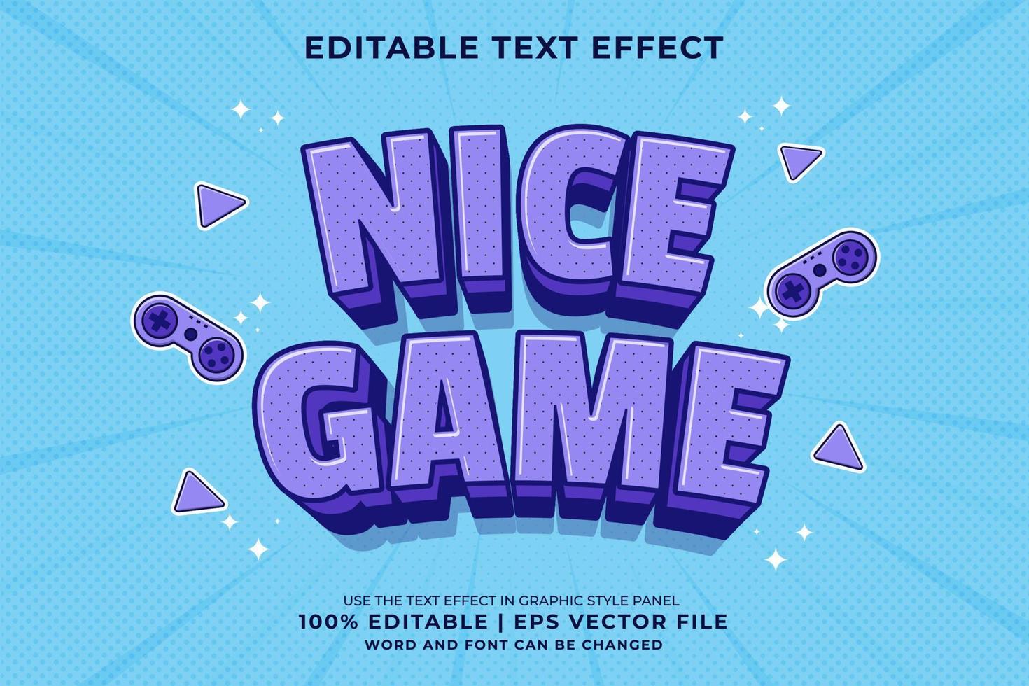 Editable text effect - Nice Game Cartoon template style premium vector