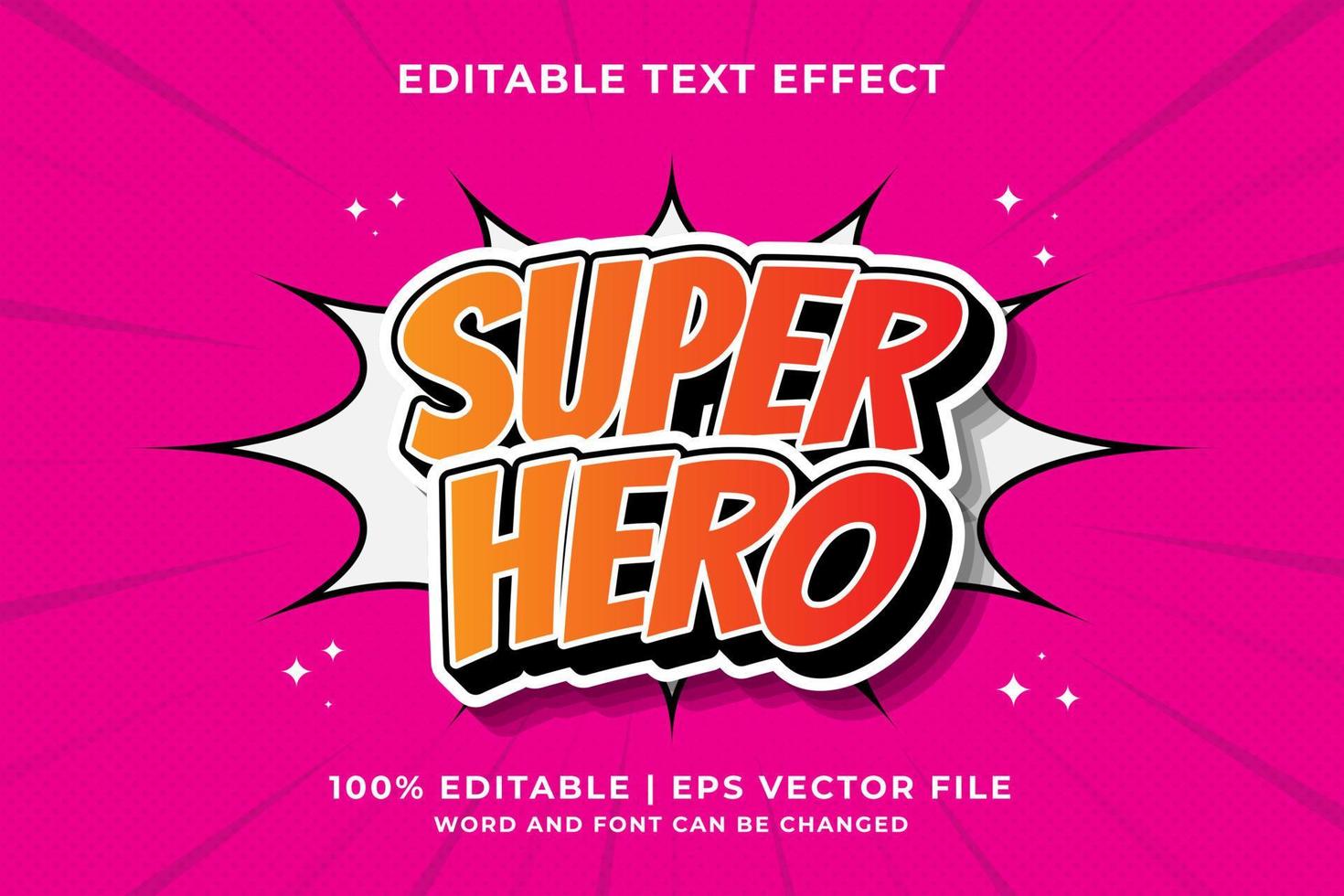 Editable text effect - super hero Cartoon template style premium vector