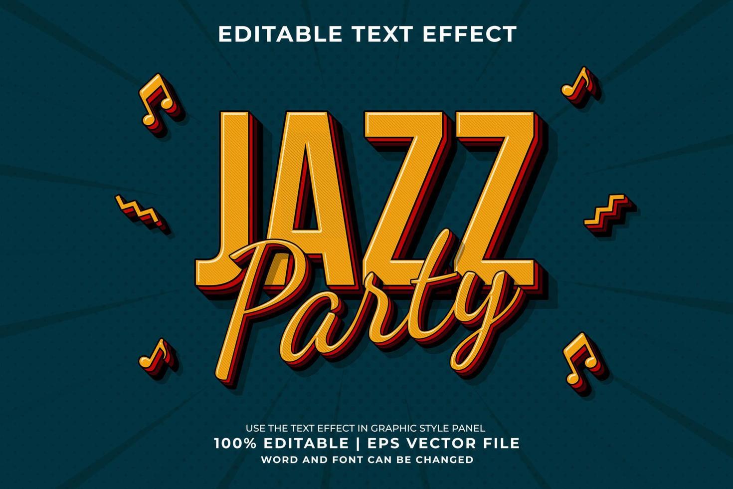 Editable text effect - Jazz Party Retro template style premium vector