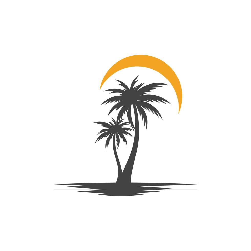 Palm tree summer logo template vector