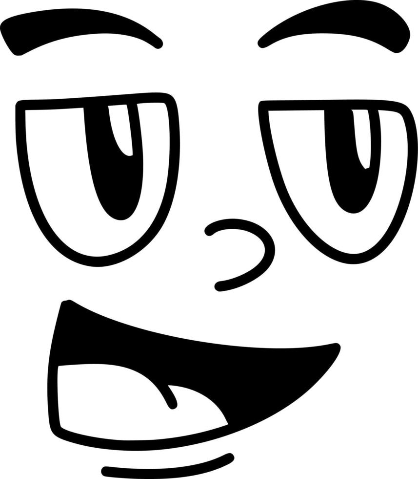 black and white of face man cartoon vector