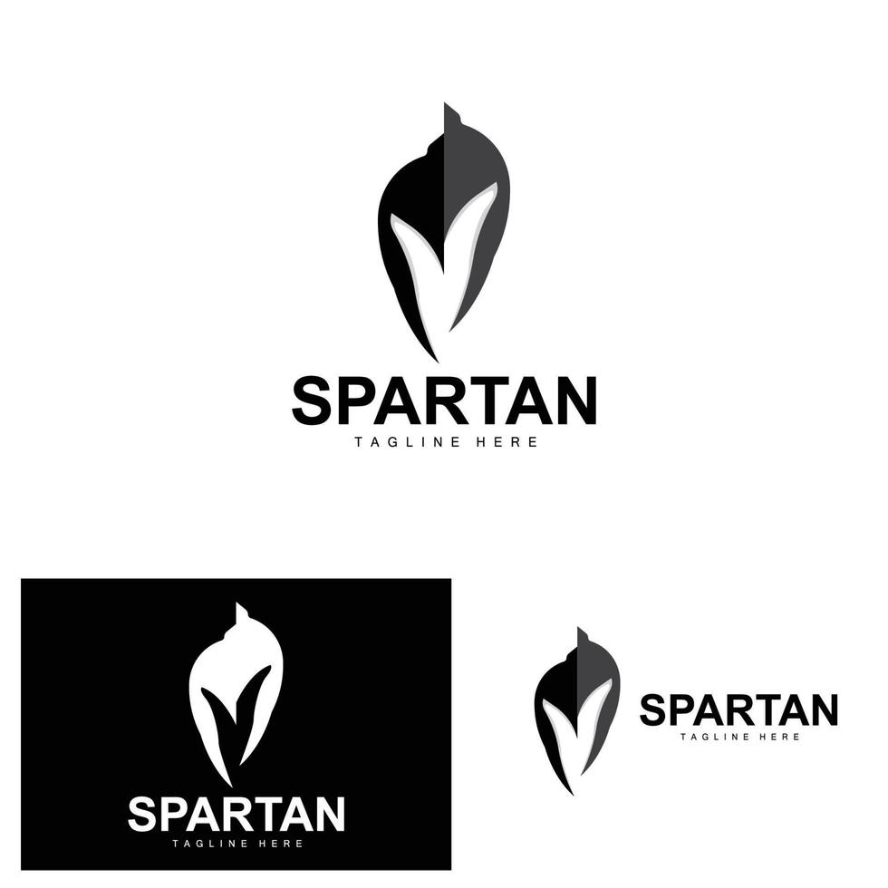 logo espartano, vector de traje de casco de guerra, icono de armadura bárbara, vikingo, diseño de gimnasio, fitness