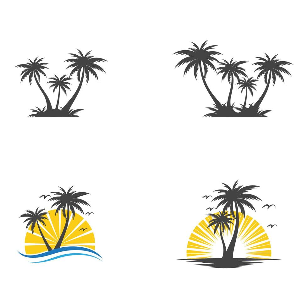 plantilla de logotipo de verano de palmera vector