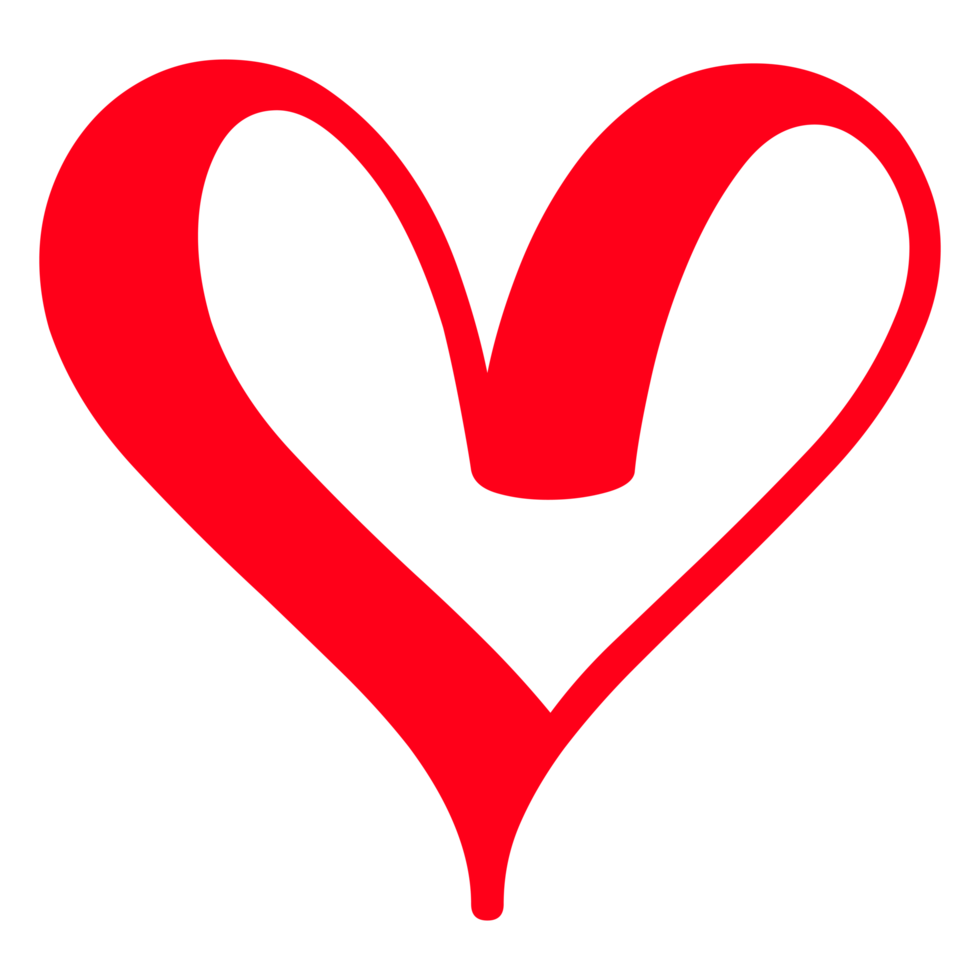 contour en forme de coeur sur fond transparent png