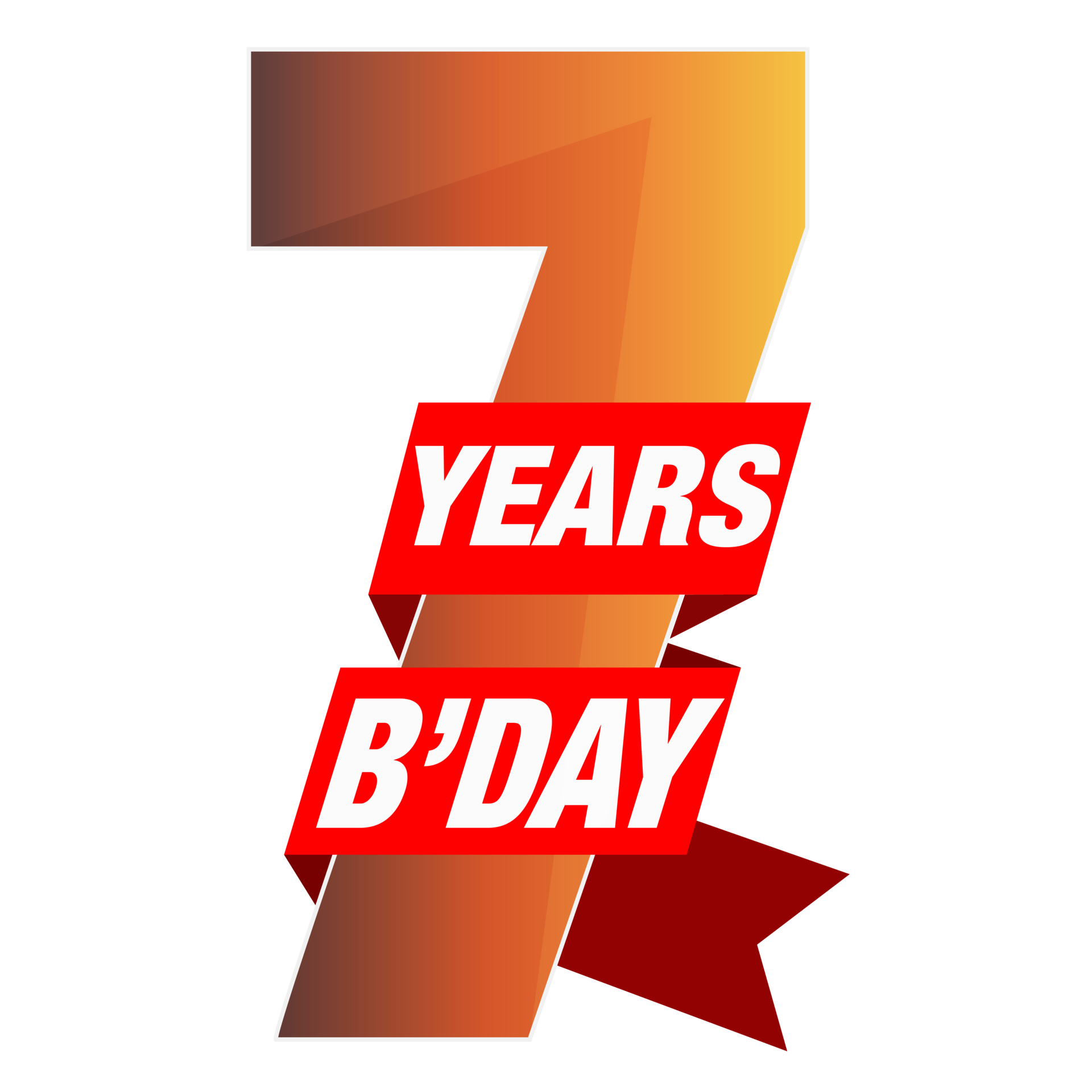 7th Year Anniversary and Birthday Logo on Transparent Background