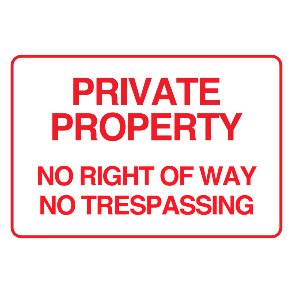 Restricted Private Property Sign on Transparent Background 18868375 PNG