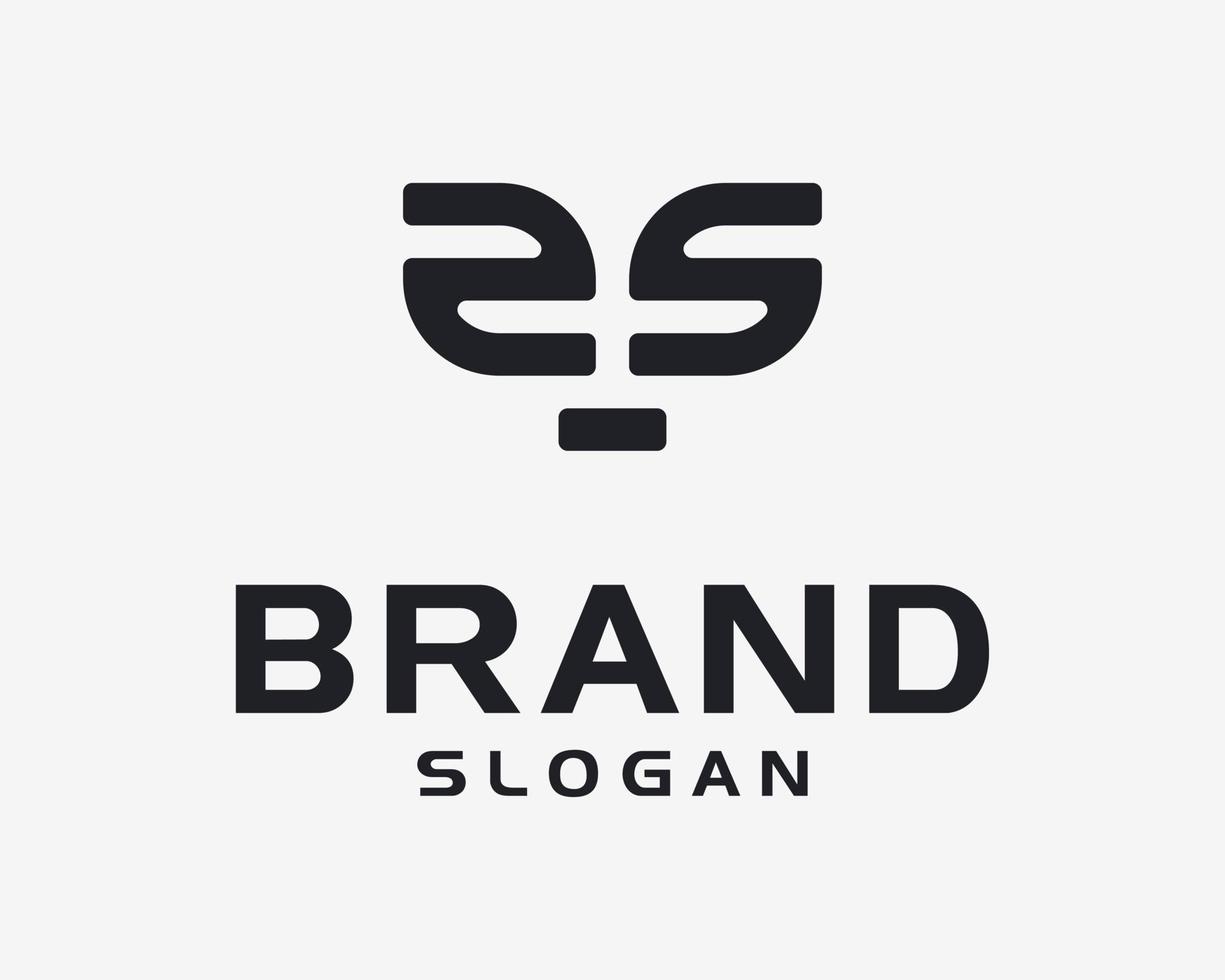Letter SS or 2S Initials Mirror Reflection Symmetry Geometric Line Art Monogram Vector Logo Design