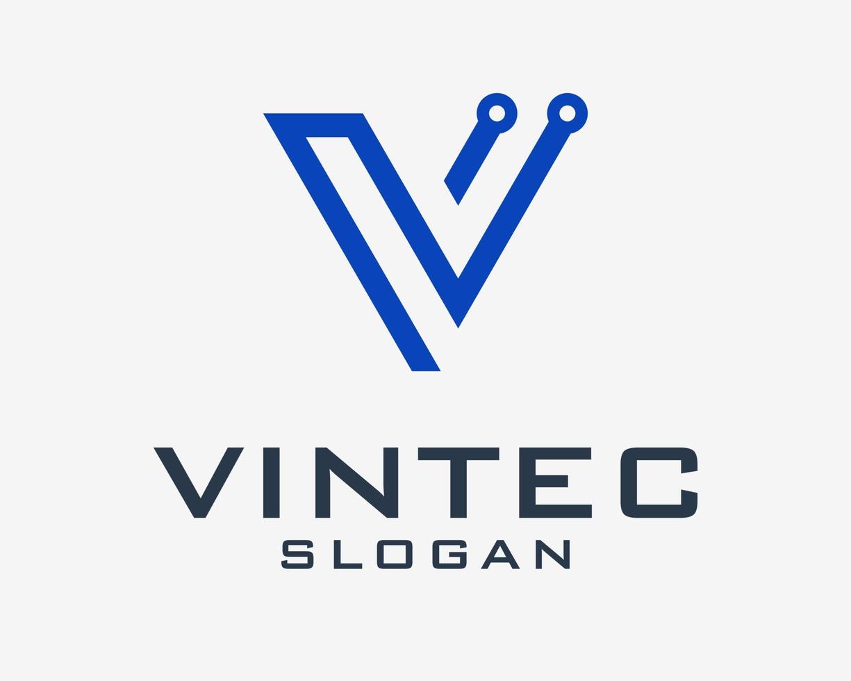 Letter V Initials Circuit Technology Digital Data Network Electronic Modern Tech Vector Logo Design