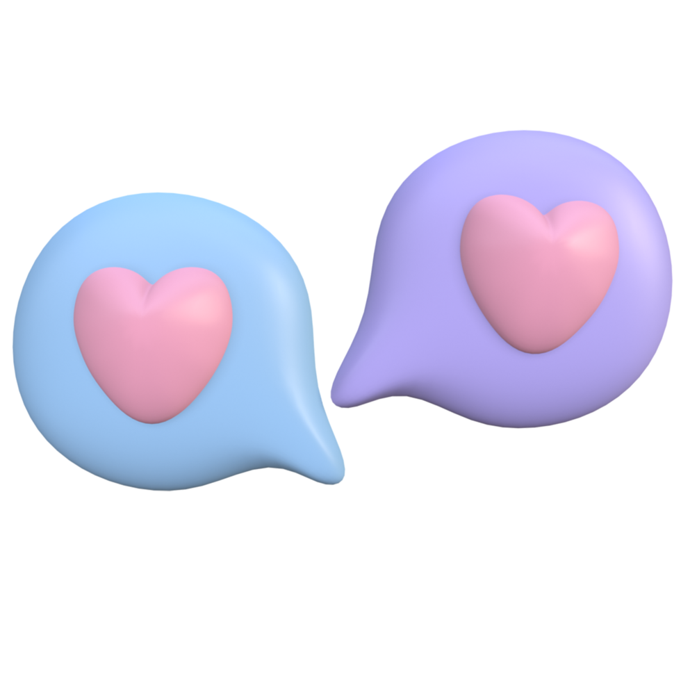 3d liefde babbelen bubbels en harten png