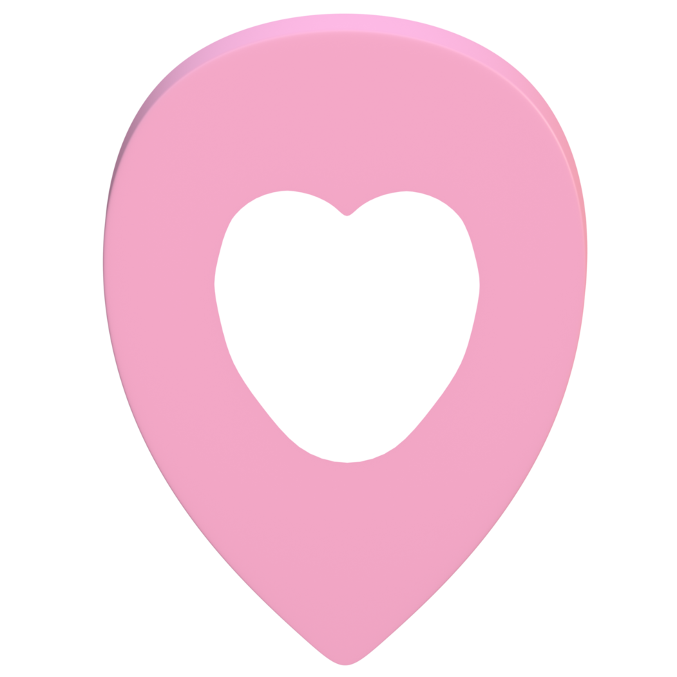 symbole de localisation 3d avec forme de coeur png