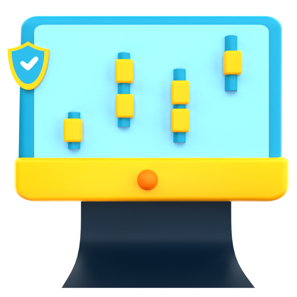 3D-Monitor und Graph-Datenanalytiker png