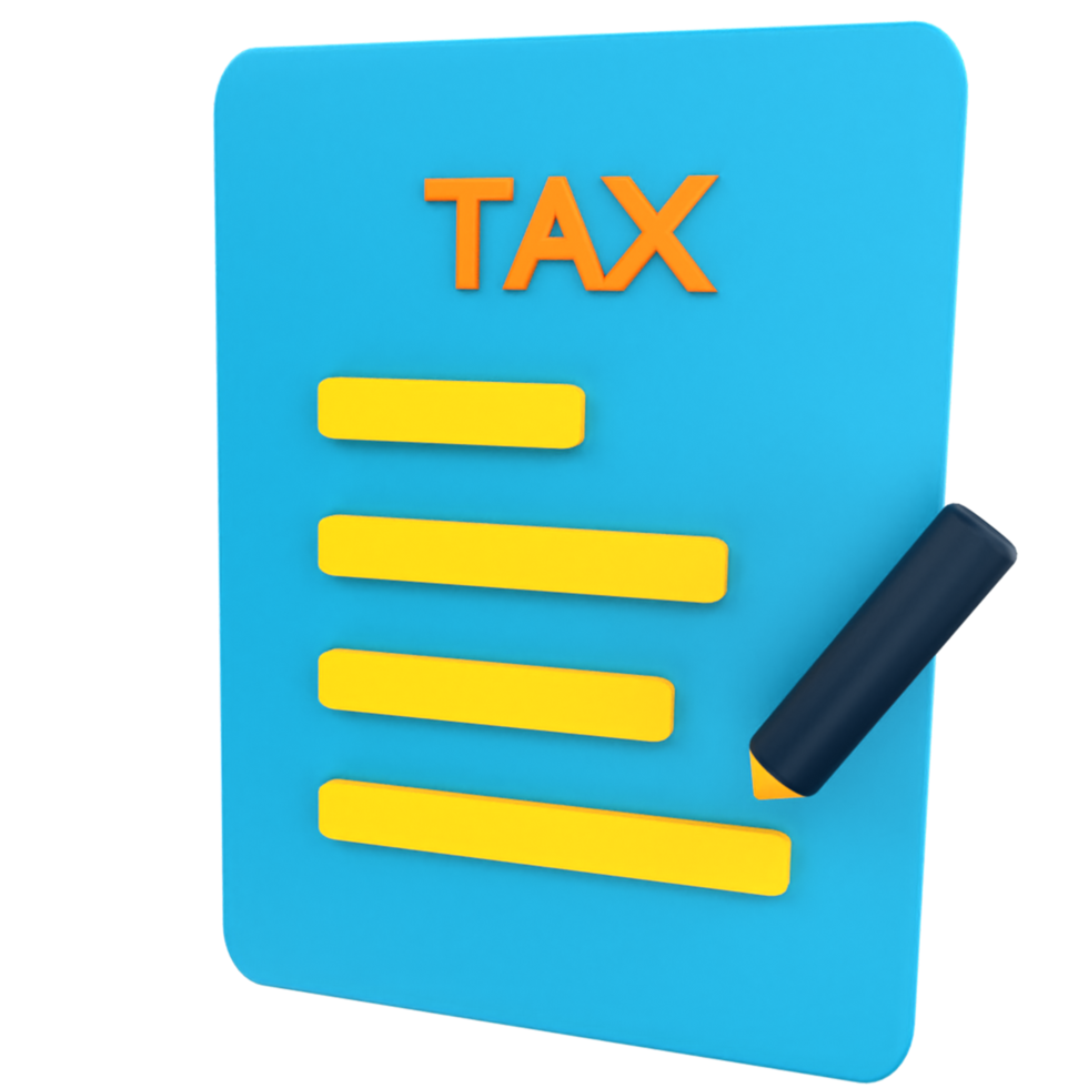 3D tax icon for business png