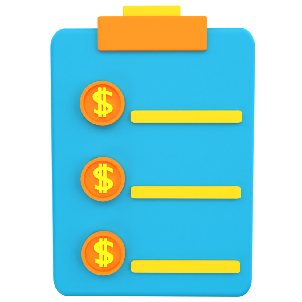 3D business target checklist icon png