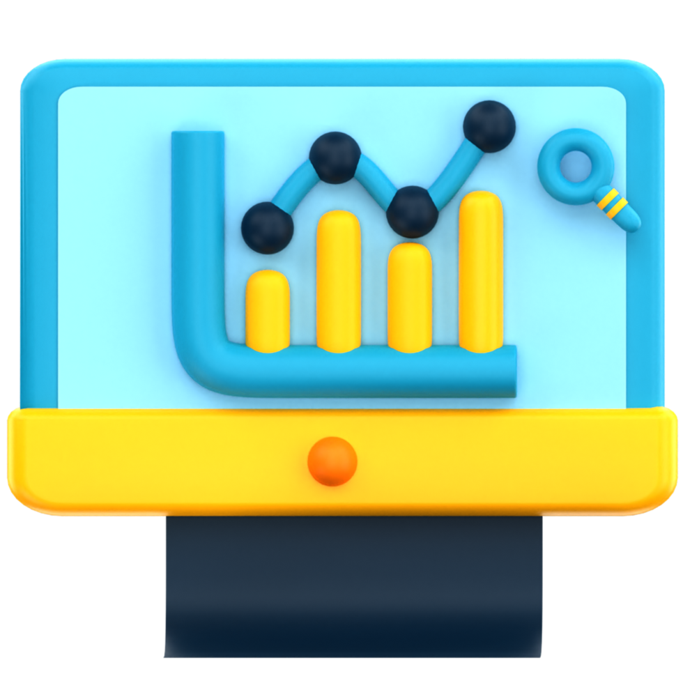 3D-Monitor und Graph-Datenanalytiker png