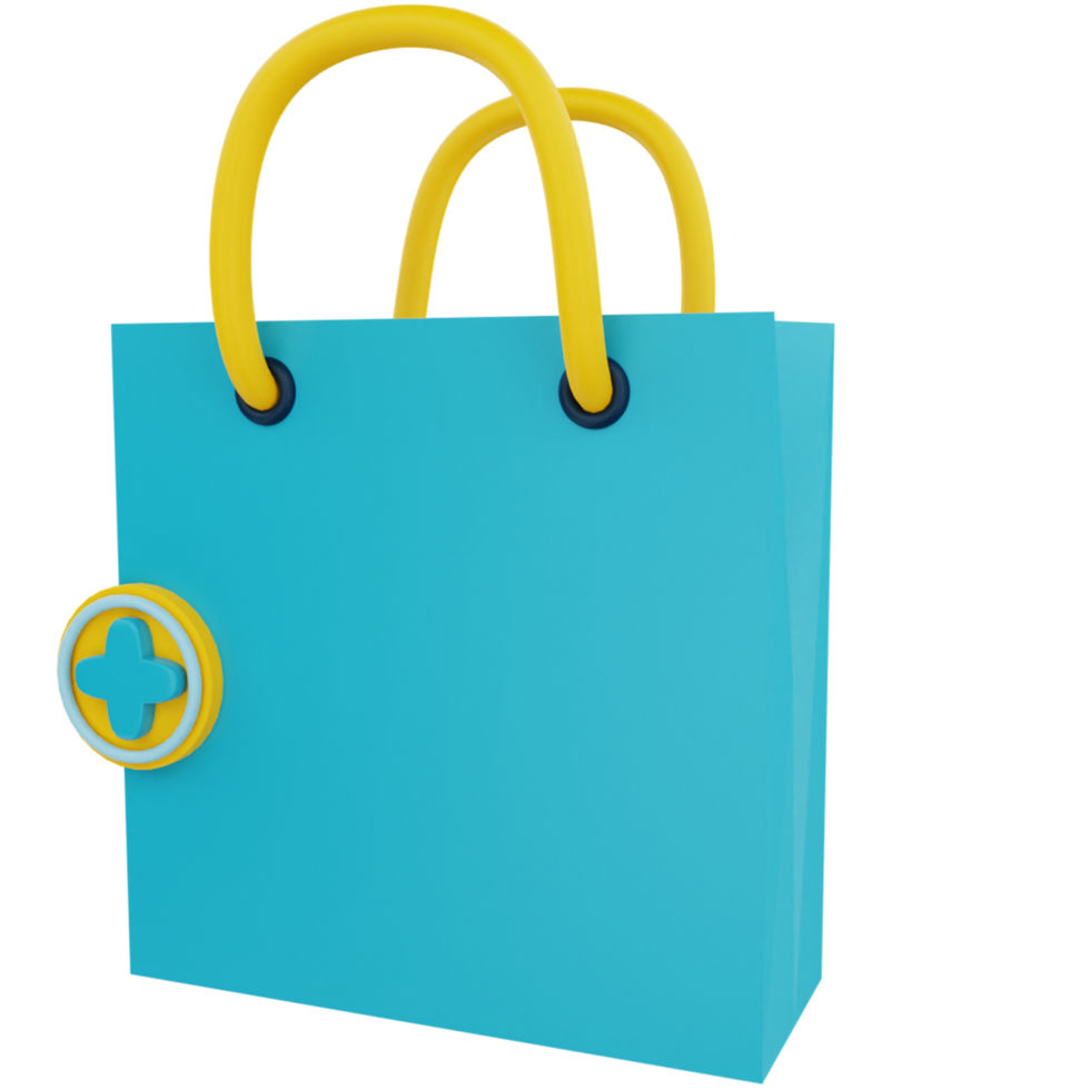 3d rendering add shopping bag png