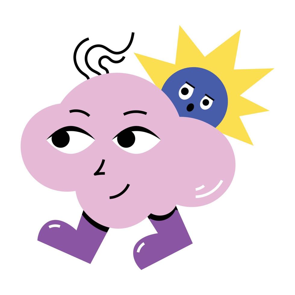 Trendy Partly Cloudy vector