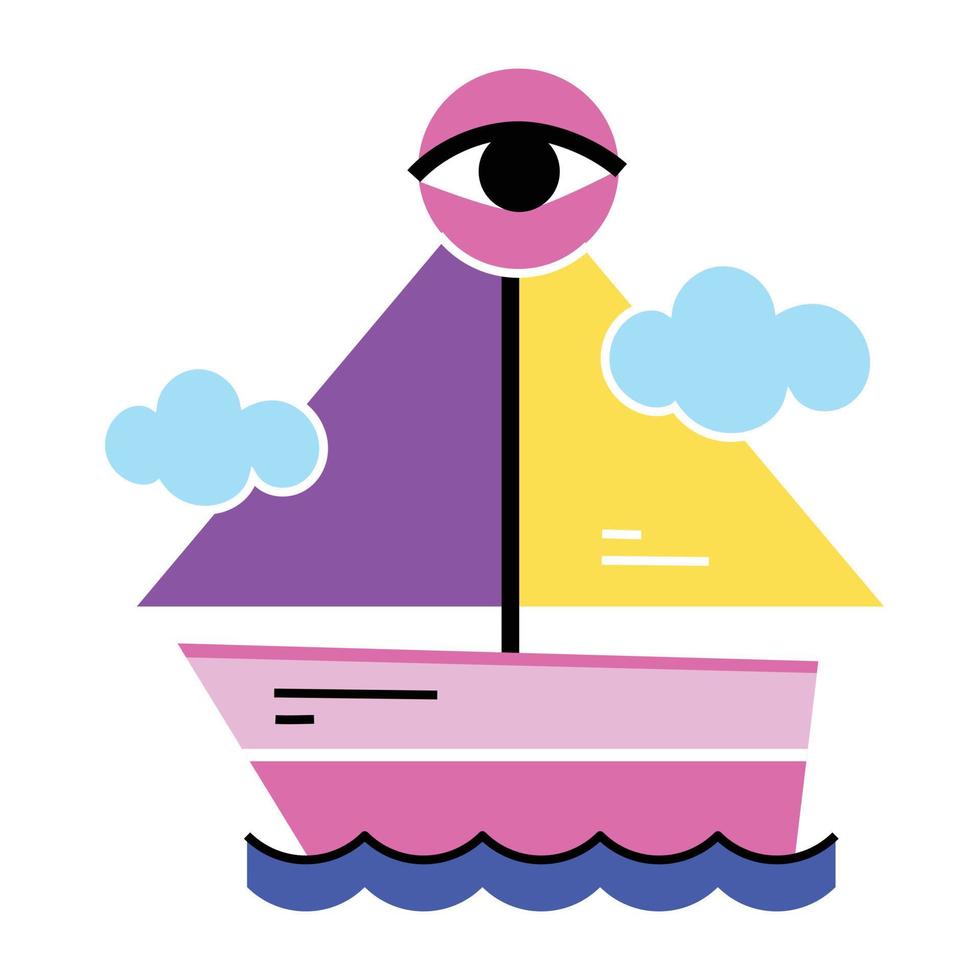 Trendy Sailboat Concepts vector