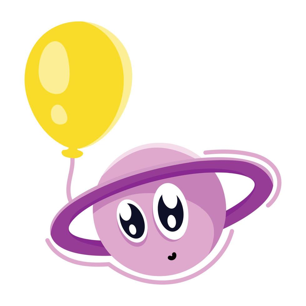 Trendy Cute Planet vector