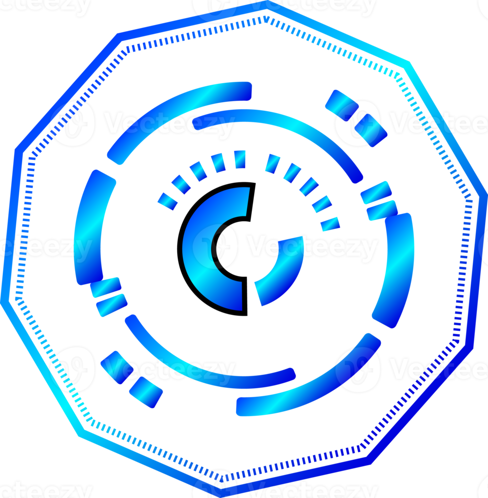 Tech circle technology network digital science icon element graphic design illustration png