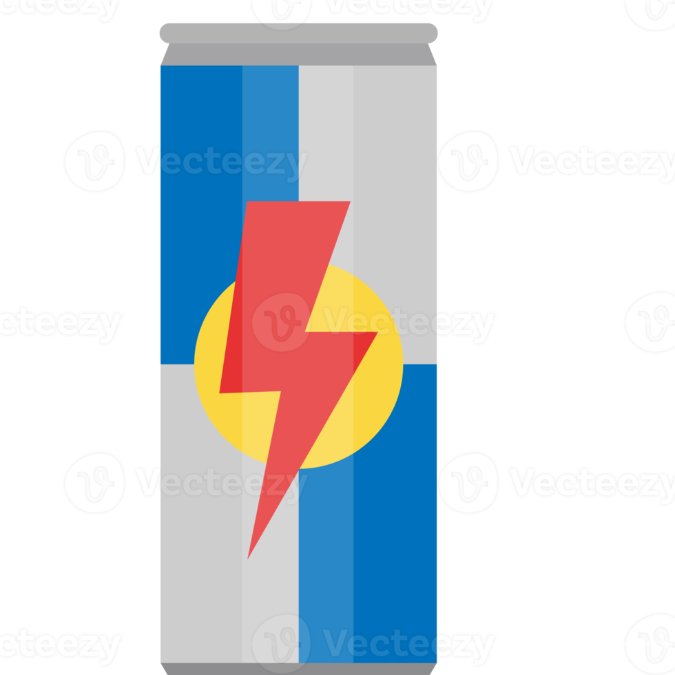 aluminium kan voor energie drankjes, icoon vlak ontwerp png
