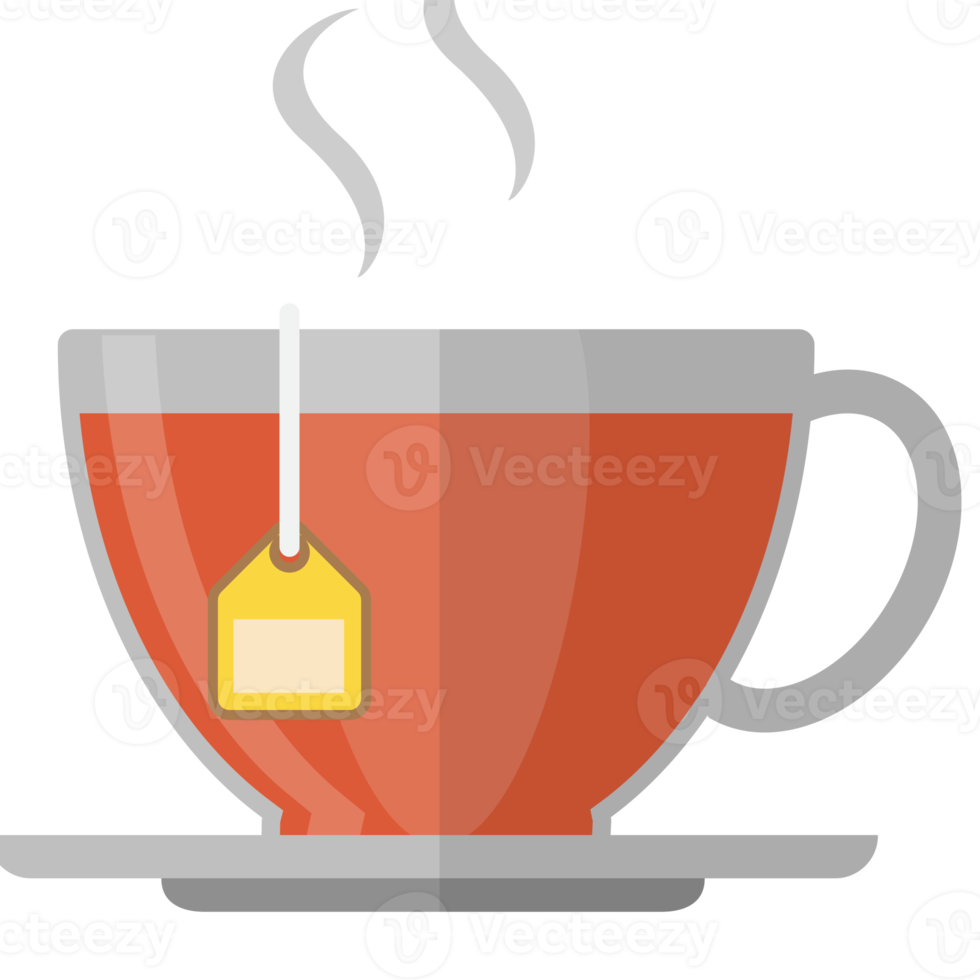 icono de taza de té caliente, diseño plano png