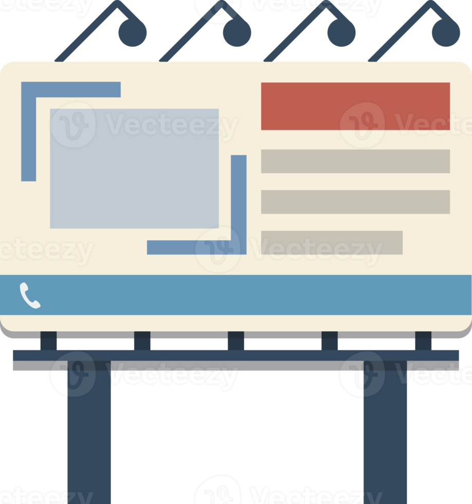 blank billboard, illustration flat design png