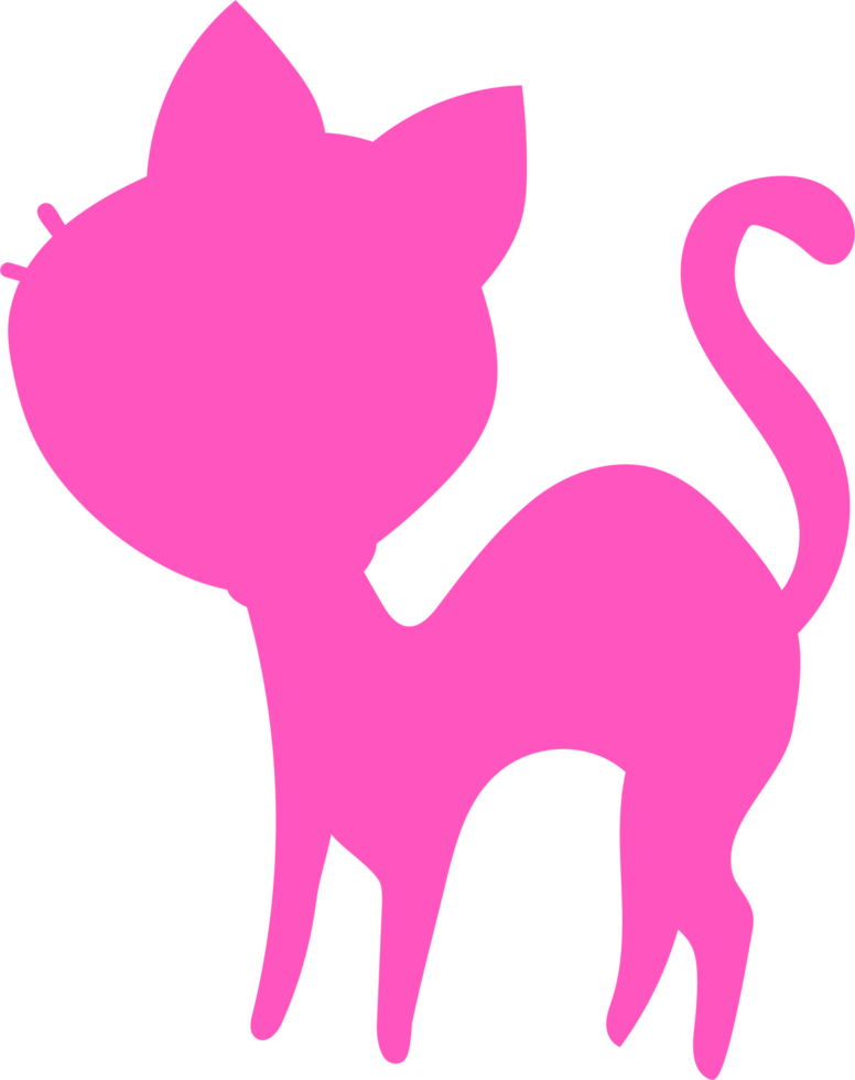 silhuett av en katt i rosa Färg. png
