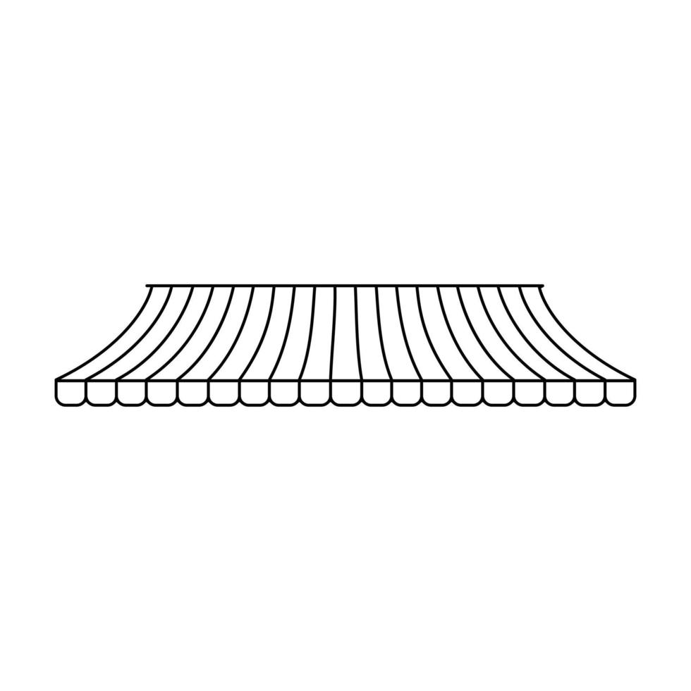 Stripe awning icon vector. Showcase canopy illustration sign. Awning symbol or logo. vector
