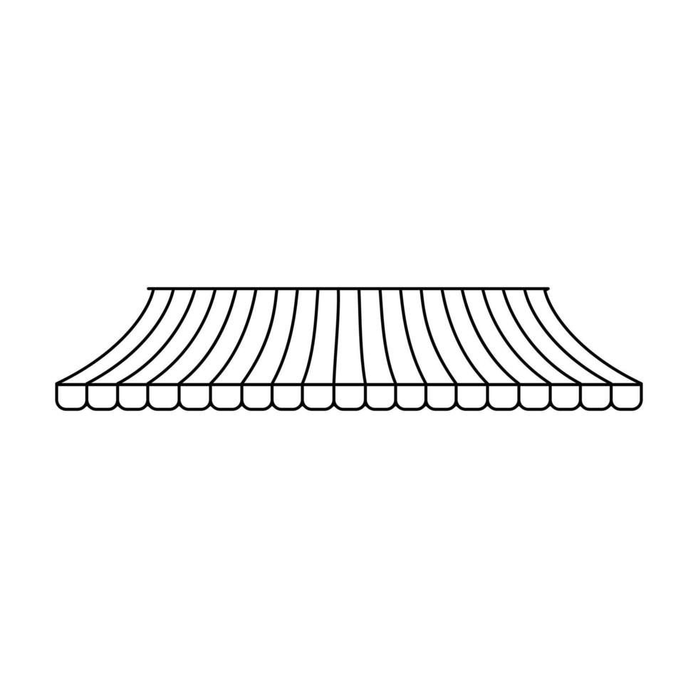 vector de icono de toldo de rayas. signo de ilustración de dosel de escaparate. símbolo o logotipo de toldo.