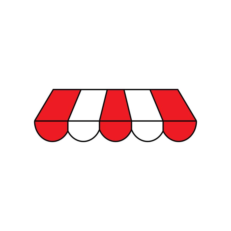 vector de icono de toldo de rayas. Muestra de ilustración de dosel de escaparate. símbolo o logotipo de toldo.