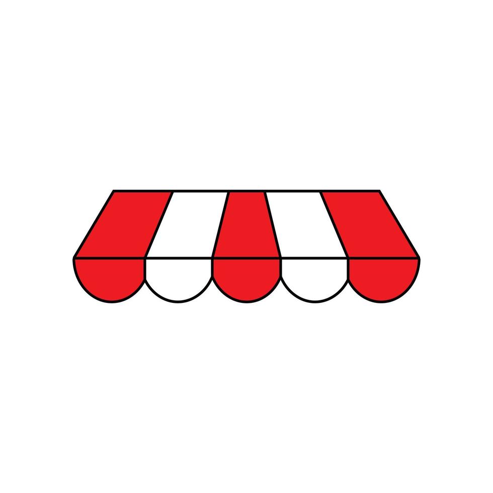 Stripe awning icon vector. Showcase canopy illustration sign. Awning symbol or logo. vector