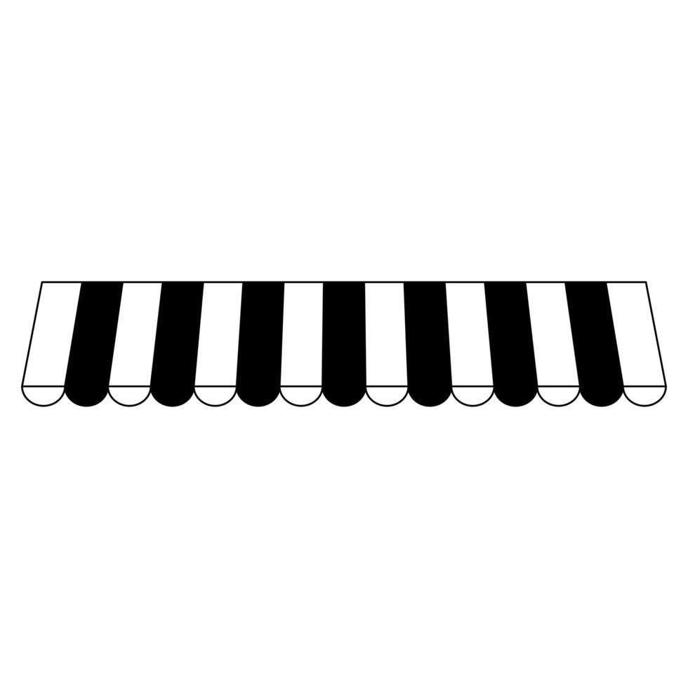 Stripe awning icon vector. Showcase canopy illustration sign. Awning symbol or logo. vector