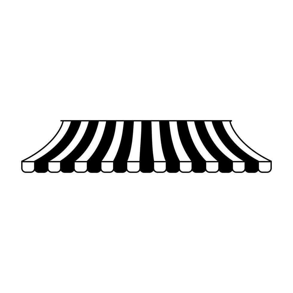 Stripe awning icon vector. Showcase canopy illustration sign. Awning symbol or logo. vector