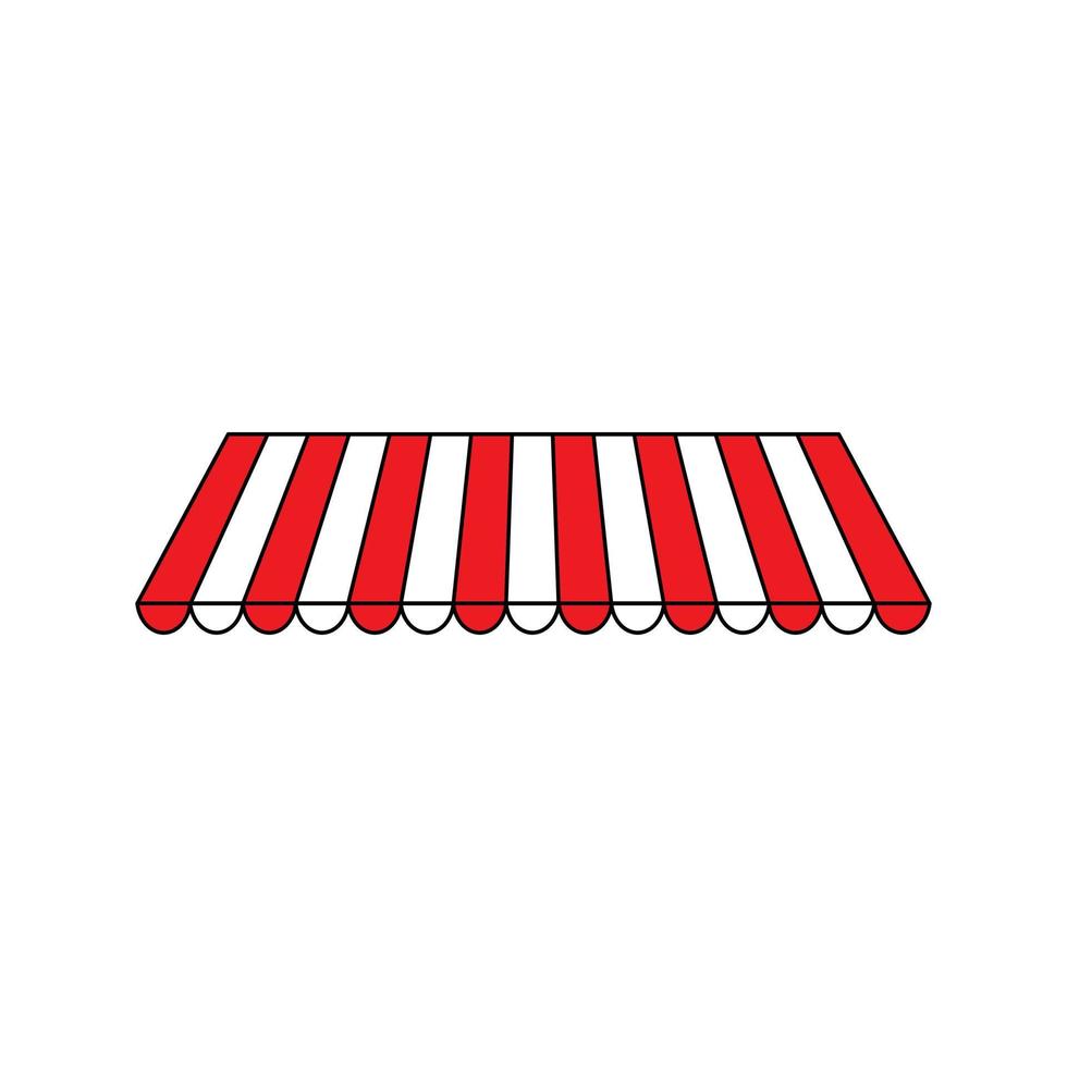 Stripe awning icon vector. Showcase canopy illustration sign. Awning symbol or logo. vector