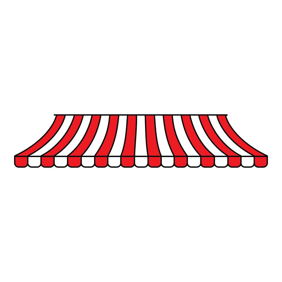 Stripe awning icon vector. Showcase canopy illustration sign. Awning symbol or logo. vector