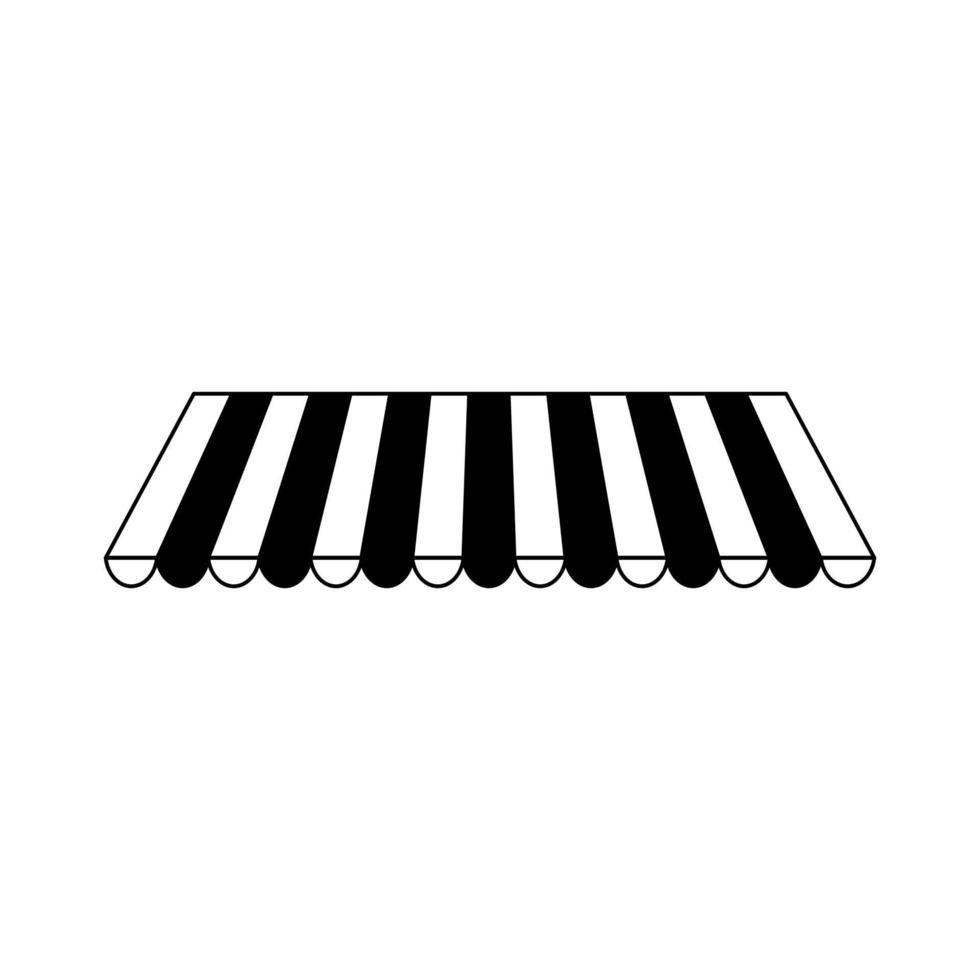 vector de icono de toldo de rayas. signo de ilustración de dosel de escaparate. símbolo o logotipo de toldo.
