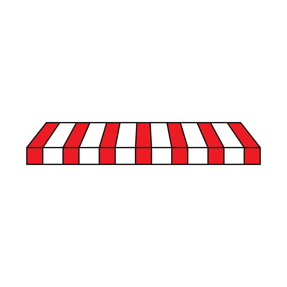 Stripe awning icon vector. Showcase canopy illustration sign. Awning symbol or logo. vector