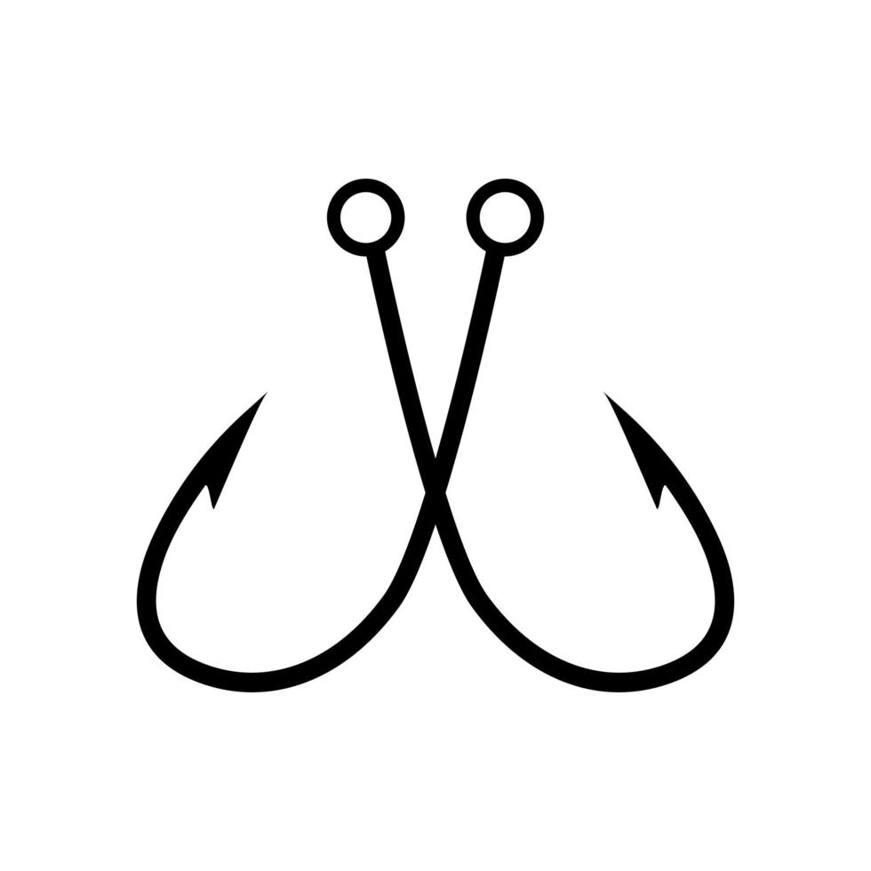 vector de icono de anzuelo de pesca. signo de ilustración de pesca. símbolo o logotipo de pescado.