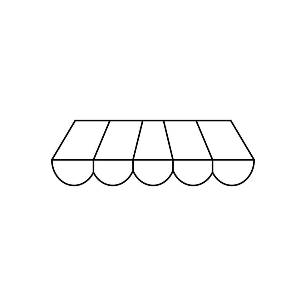 Stripe awning icon vector. Showcase canopy illustration sign. Awning symbol or logo. vector
