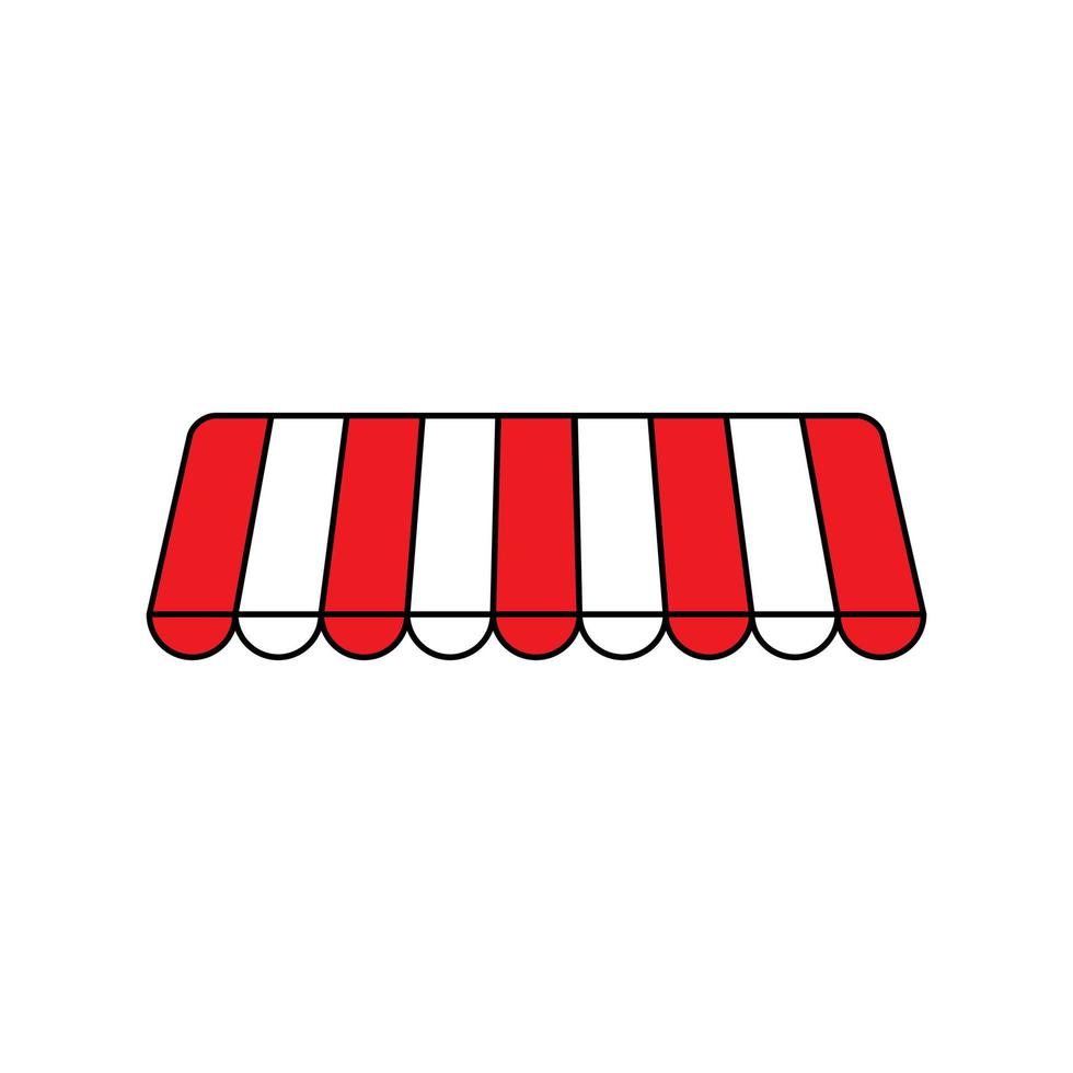 Stripe awning icon vector. Showcase canopy illustration sign. Awning symbol or logo. vector
