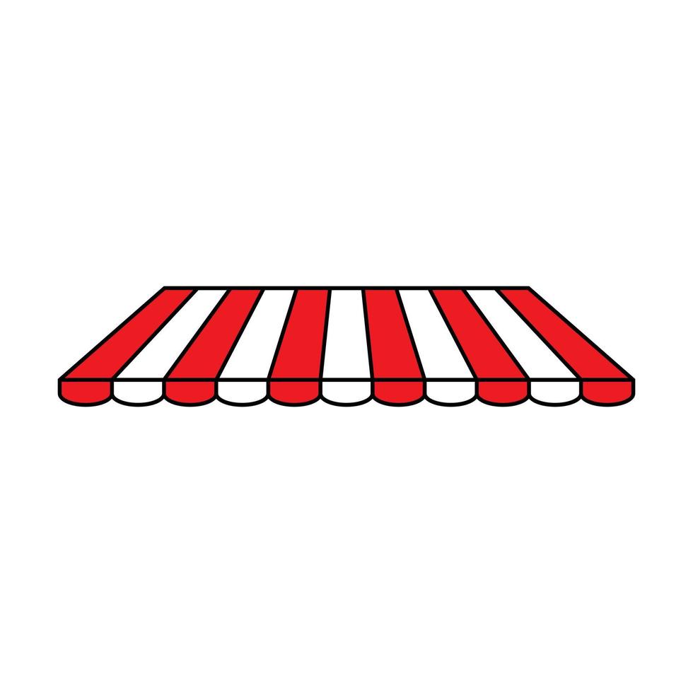 Stripe awning icon vector. Showcase canopy illustration sign. Awning symbol or logo. vector