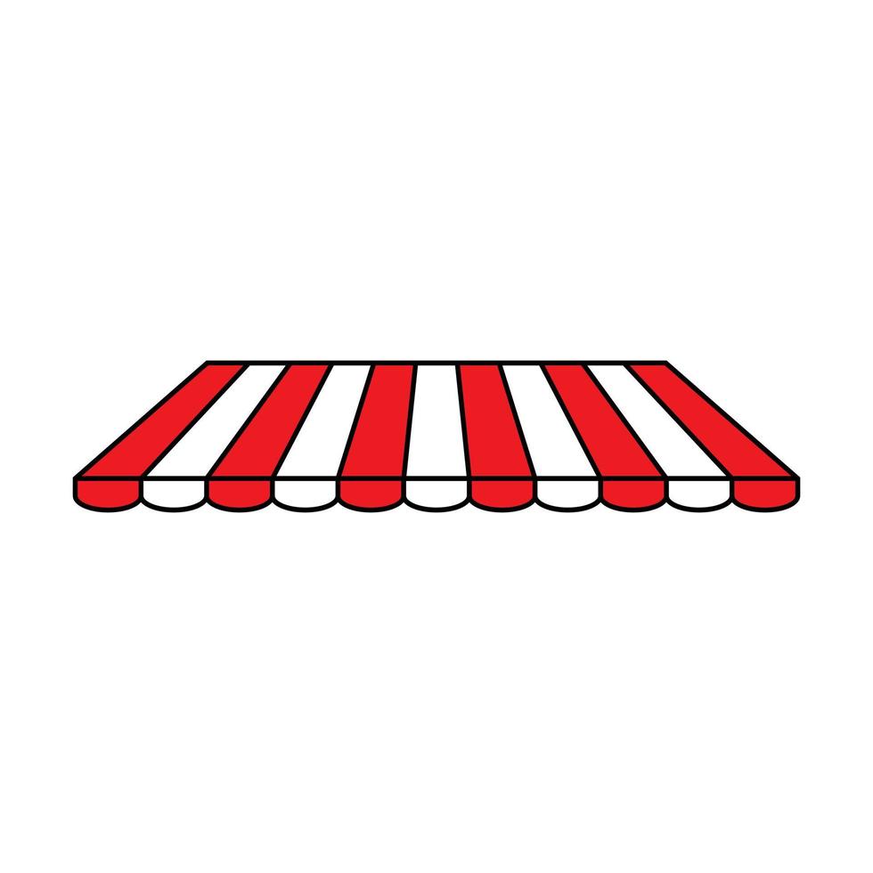 Stripe awning icon vector. Showcase canopy illustration sign. Awning symbol or logo. vector