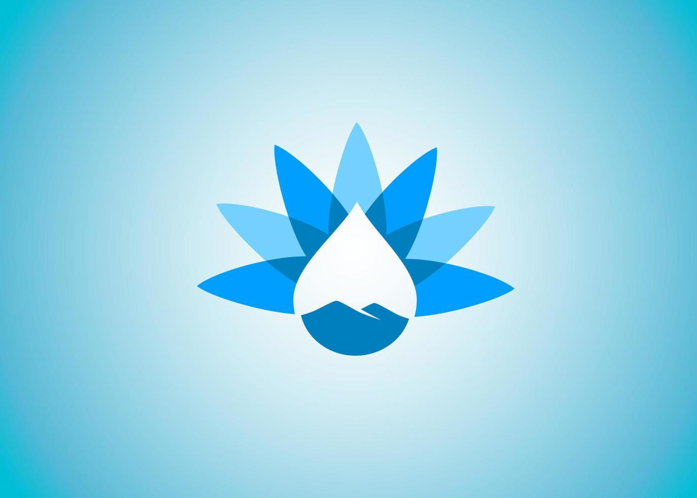 Beautiful water drop flower and mountain logo, its good for your water or drink company or business vector