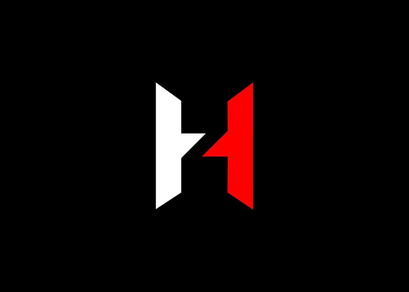 hermoso y simple logotipo de la letra h con la letra z oculta en el medio con color rojo y blanco, este es el logotipo perfecto para el nombre de su empresa o producto de marca vector