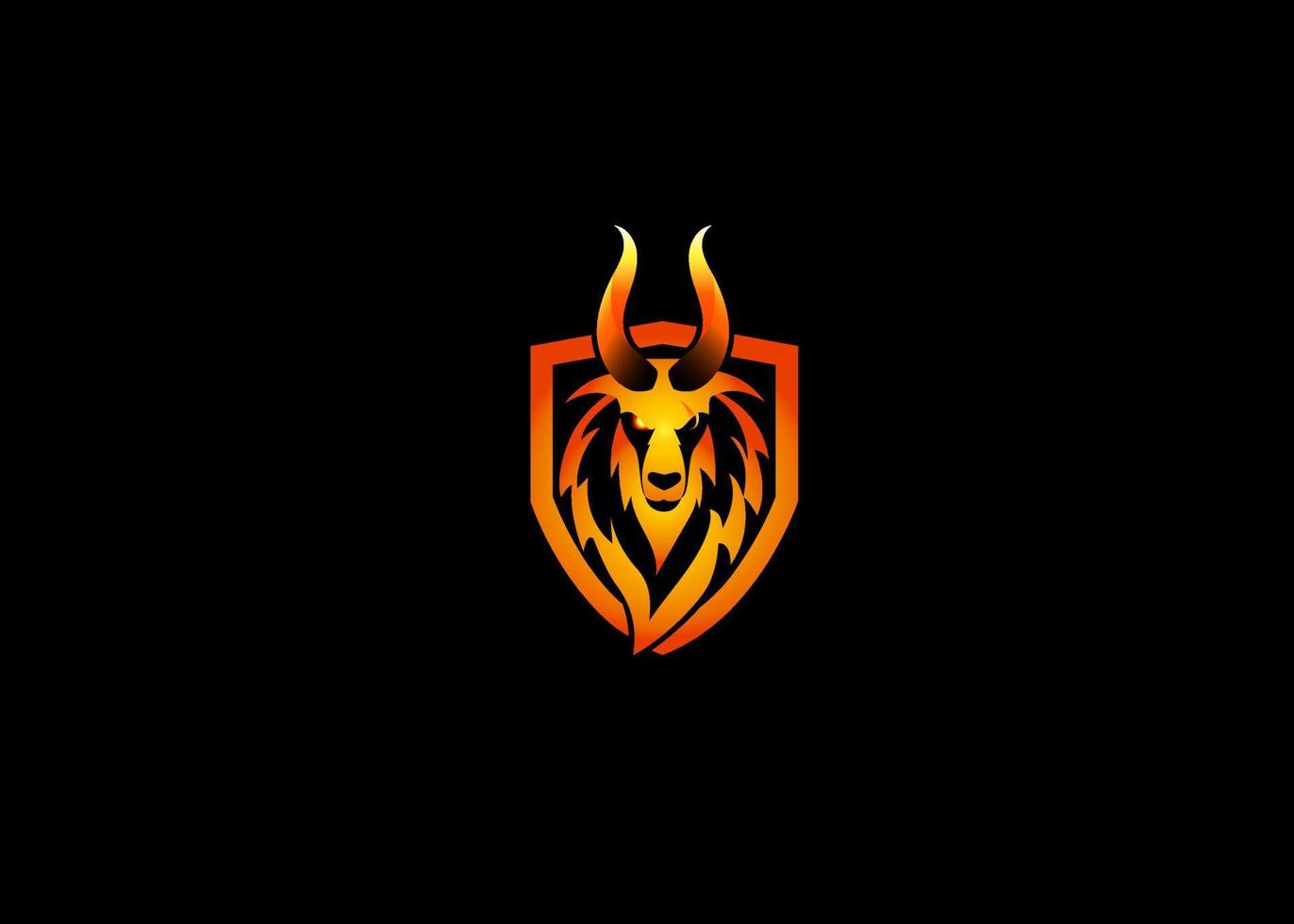 Mountain Goat fire flame shield logo, this logo is perfect for your E sport team or other sport team logo vector