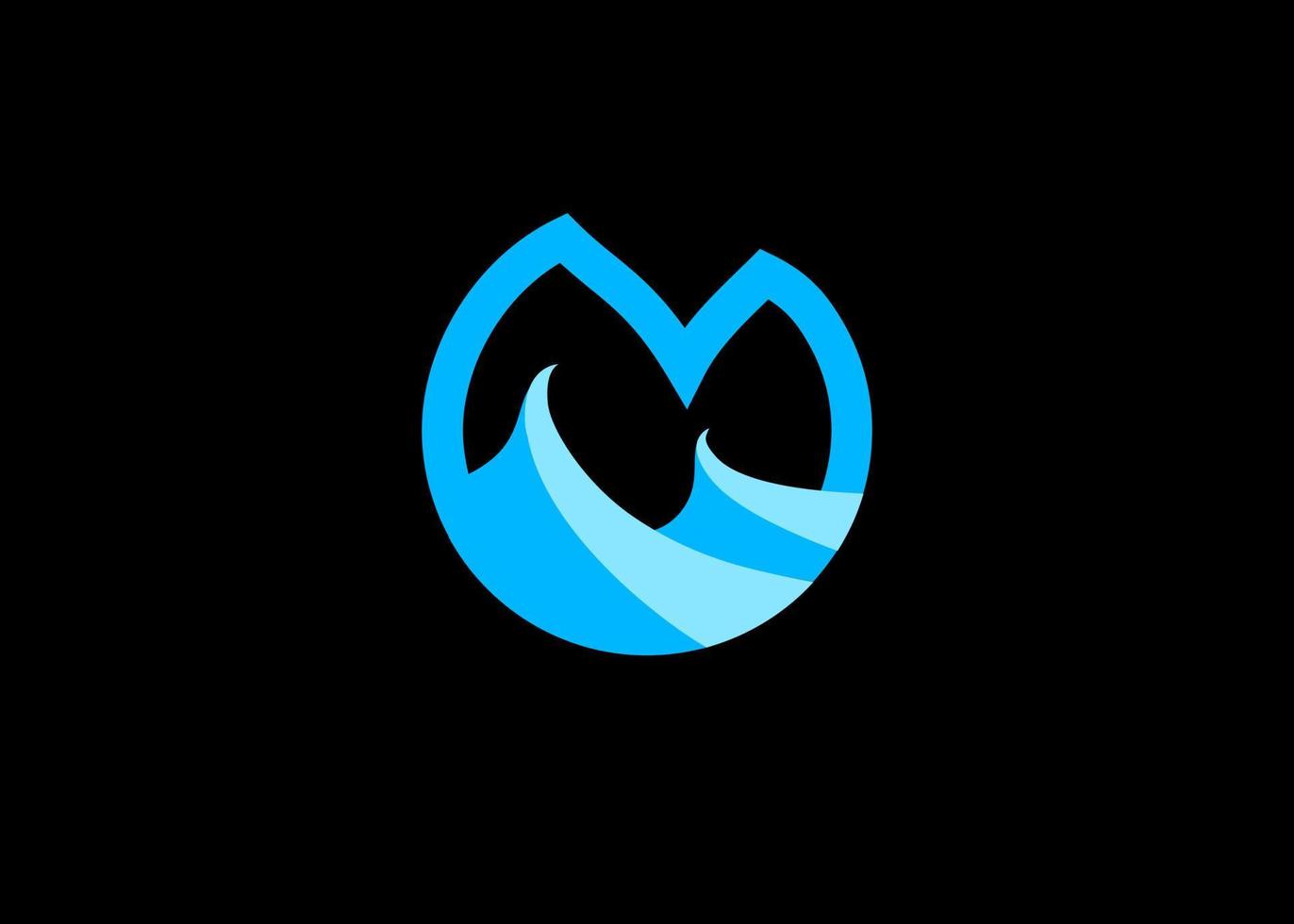 beautiful blue mountain sea and wave logo, its good for your company or business vector