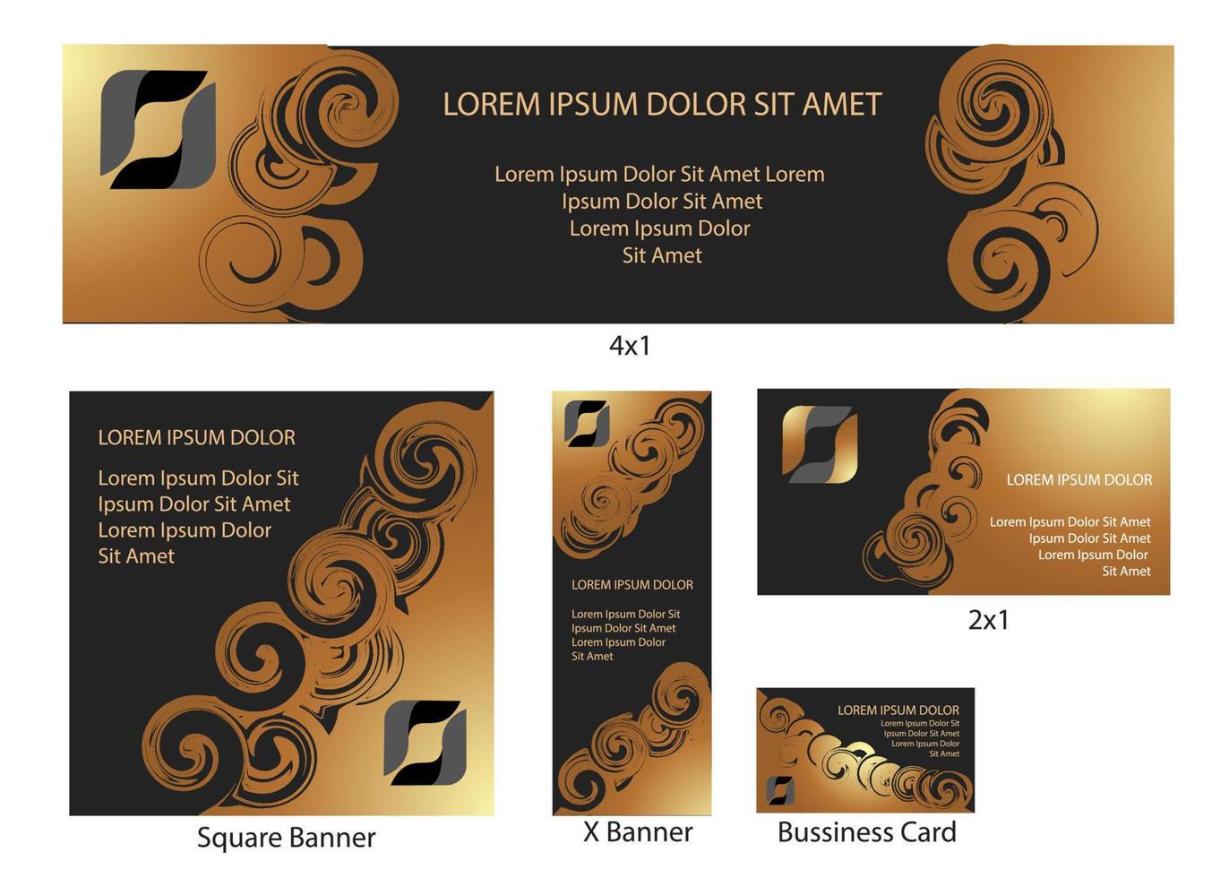 oro lujo elegante compañía banner telón de fondo anuncio corporativo conjunto o paquete vector