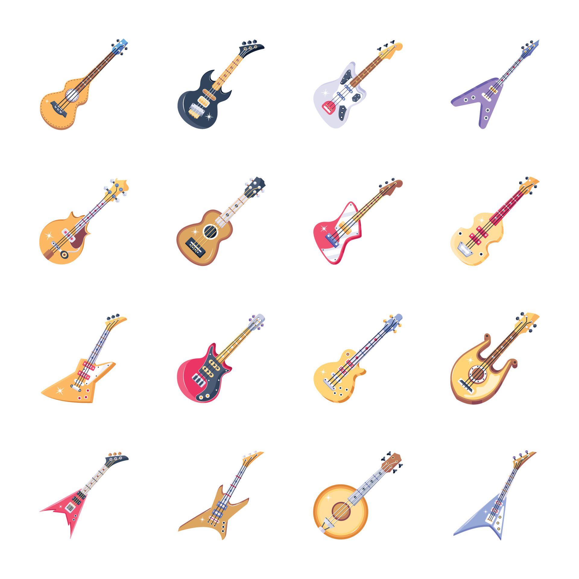 Set of String Instruments Flat Vectors 18869341 Vector Art at Vecteezy