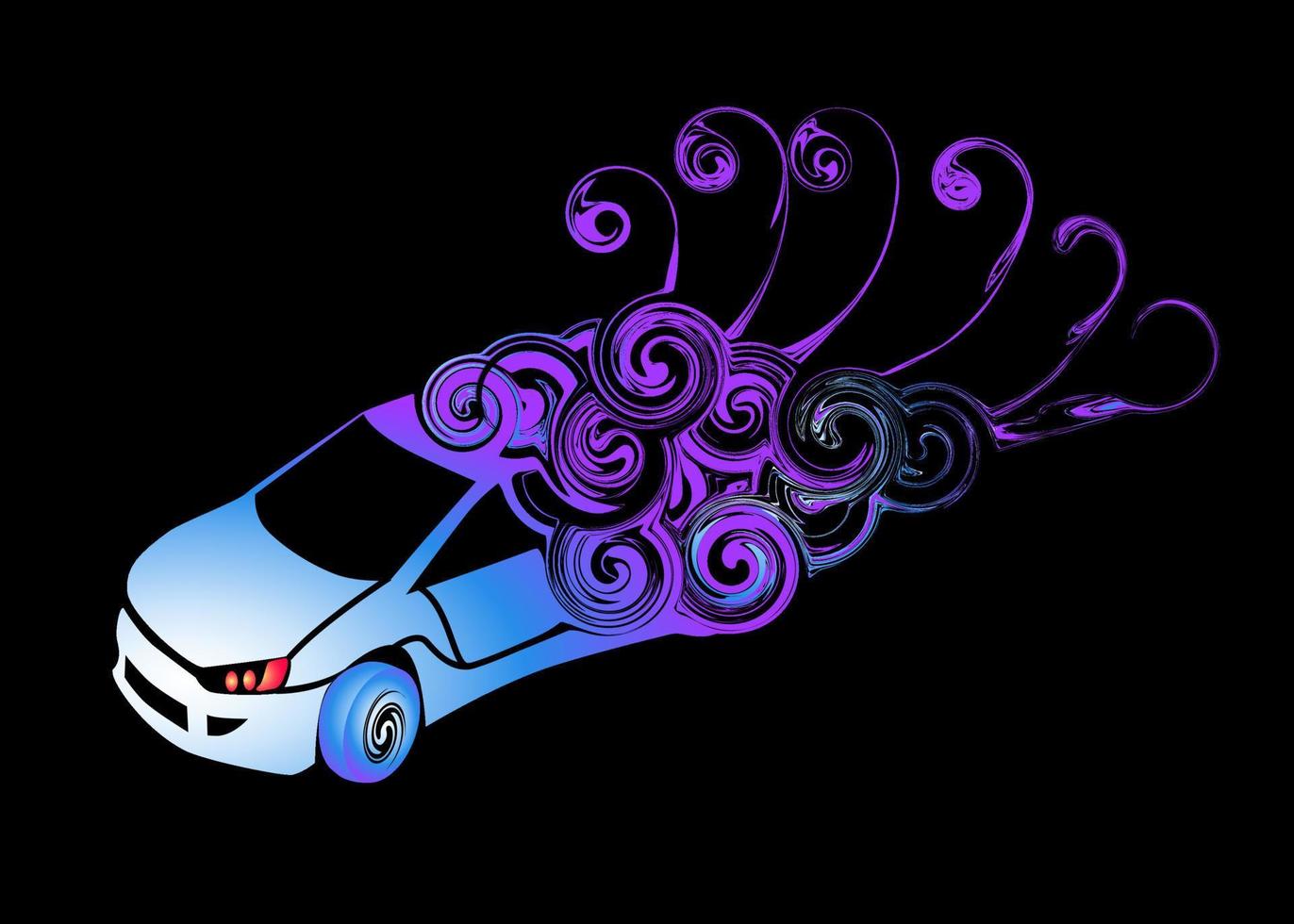 Beautiful Abstract and colorful car drifting racing sport silhouette wallpaper background painting vector